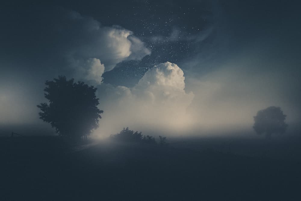 Misty Starry Night by Andrea Fraccaroli — canvas wall art