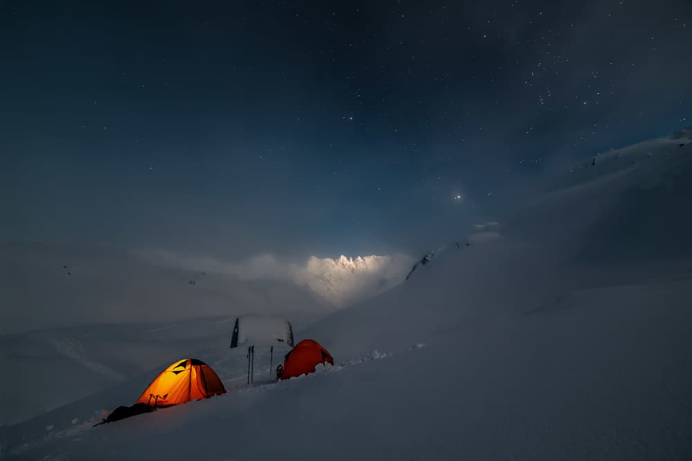 Starry Alpine Camp by Carlos Gonzalez — canvas wall art