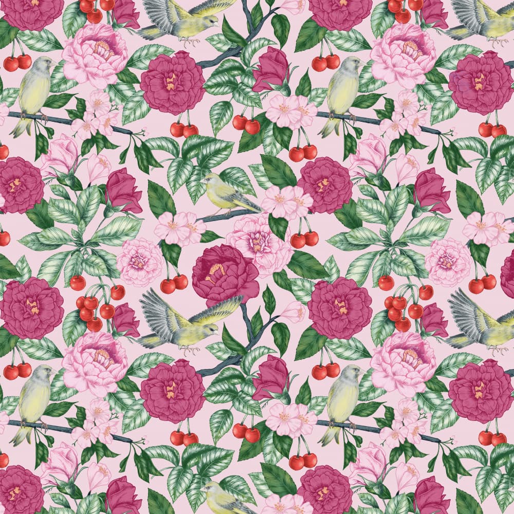 Vibrant Garden Birds by Julie Lesouef — canvas wall art