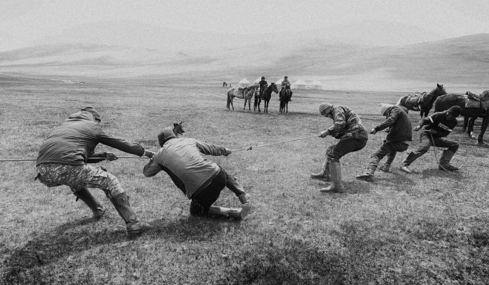Outdoor Tug Of War by Garik — canvas wall art