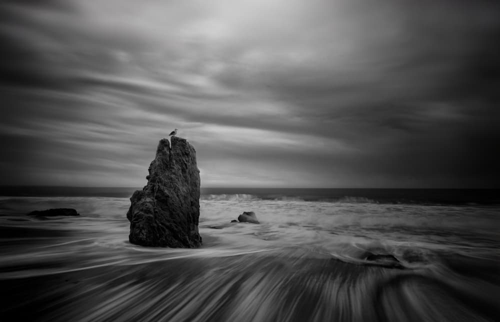Dramatic Ocean Rock by NanZ — canvas wall art
