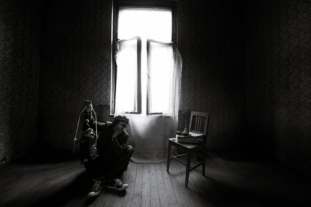 Shadowed Puppet Master by mario grobenski - psychodaddy — canvas wall art