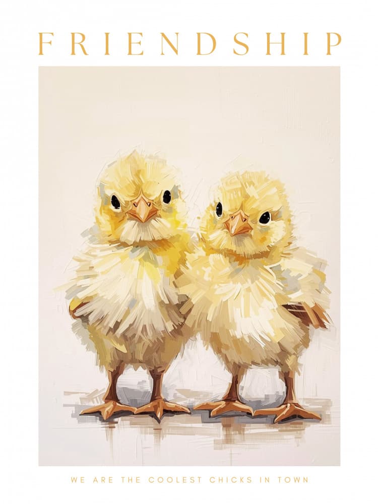 Friendship Chicks by Ohkimiko — canvas wall art