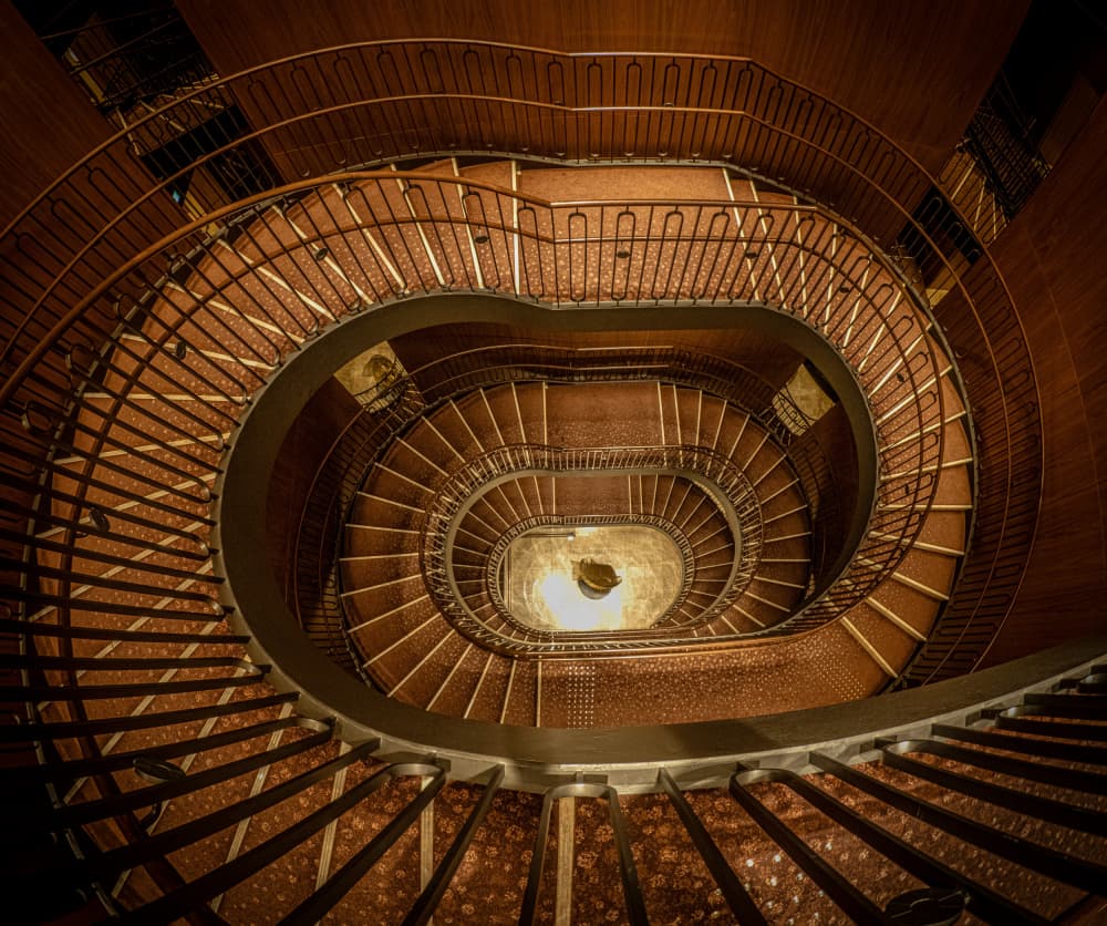 Grand Spiral Staircase by KIMIO KOBAYASHI — canvas wall art