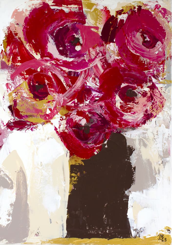 Vibrant Red Blooms by Tove Höglund — canvas wall art