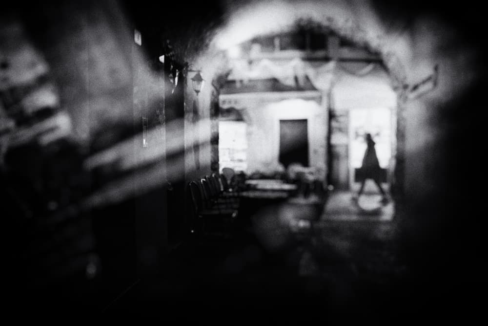 Mysterious Woman Doorway by Vincenzo Pascale — canvas wall art