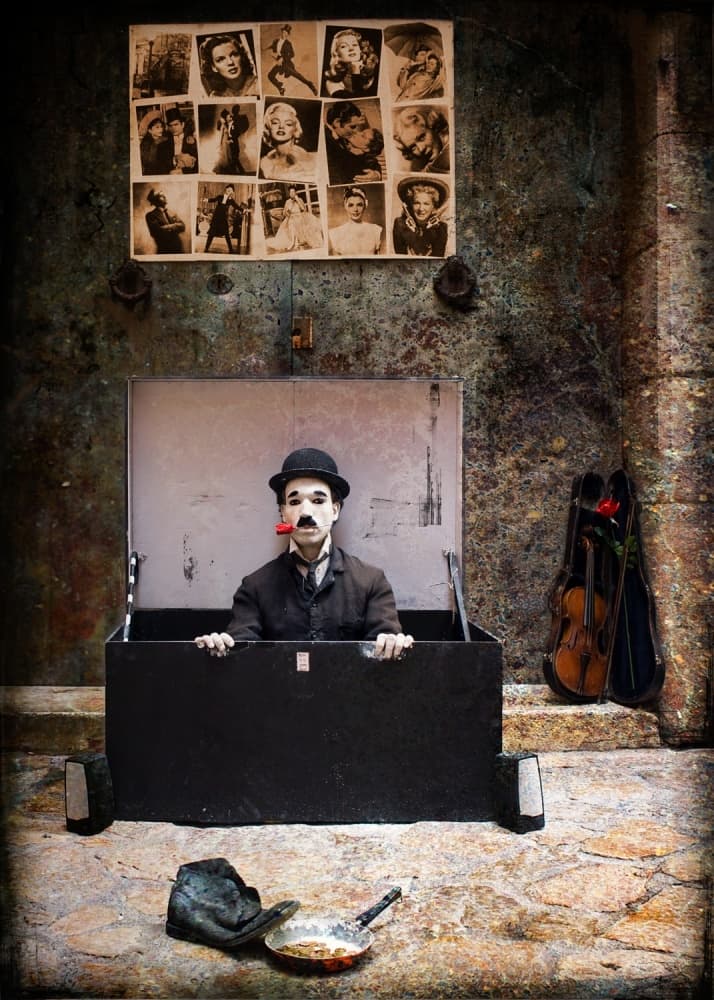 Chaplin Street Performer by Renee Doyle — canvas wall art