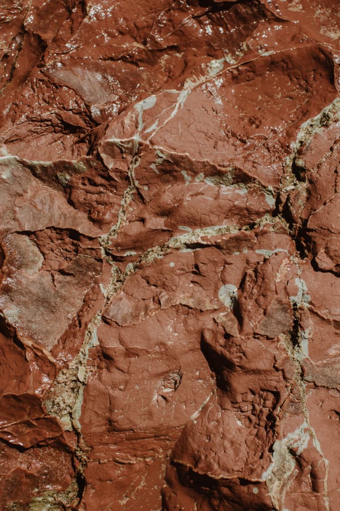 Deep Red Rock Texture by Claudia Casal — canvas wall art