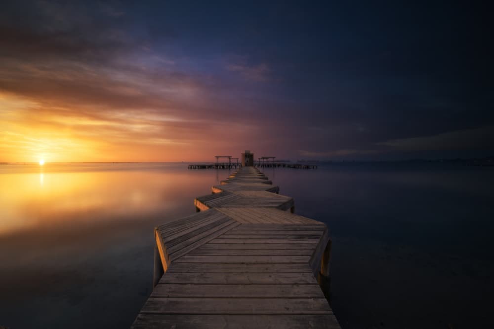 Golden Hour Pier Reflection by Doroteo Tobarra Narro — canvas wall art