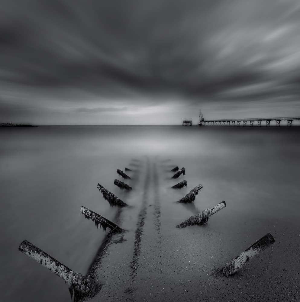 Desolate Pier Horizon by Albena Markova — canvas wall art