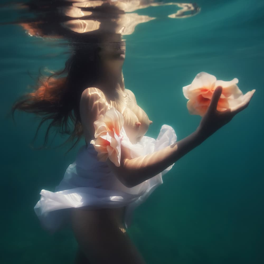 Ethereal Underwater Woman by Paolo Lazzarotti — canvas wall art