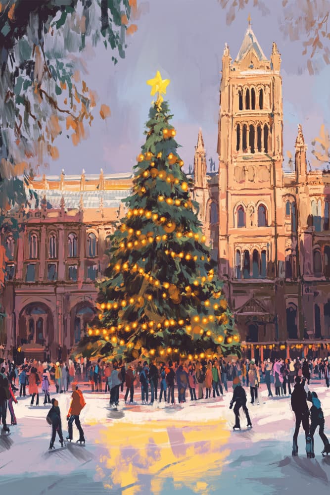Brightchristmascityno03 by Treechild — canvas wall art