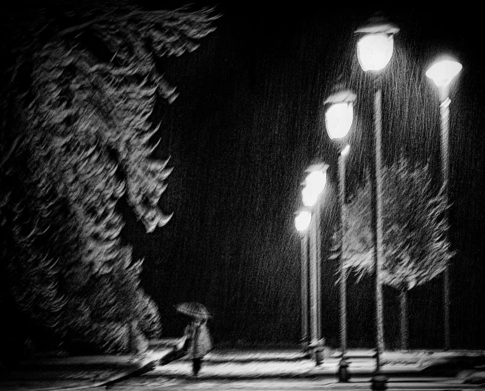 Solitary Winter Walk by Samanta Krivec — canvas wall art