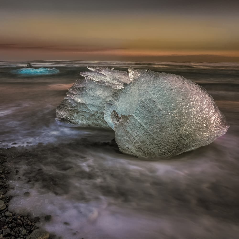 Glacial Ice Sunset by Alessandro Traverso — canvas wall art