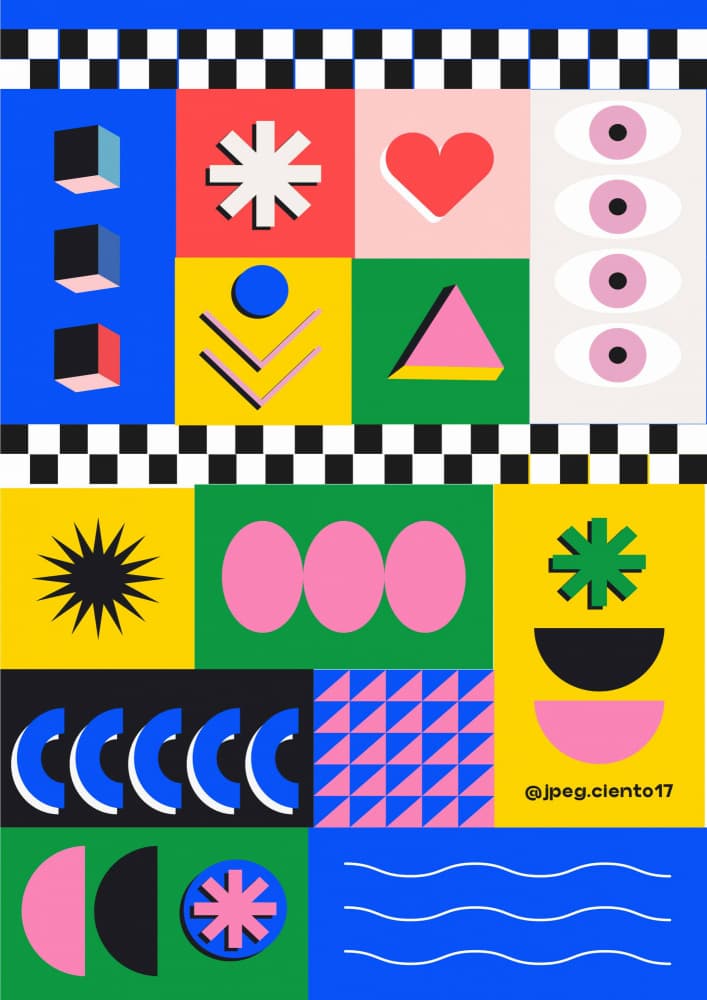 Playful Geometric Design by SERGIO ORTIZ — canvas wall art