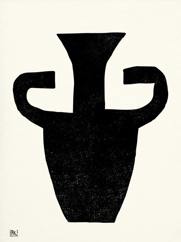 Ancient Black Vessel by The Printable Studio — canvas wall art