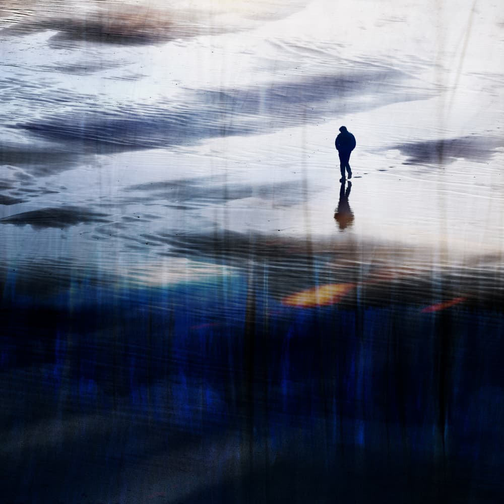 Solitary Beach Walk by Shenshen Dou — canvas wall art