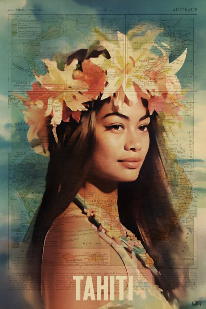 Tahitian Island Beauty by thomas chedeville — canvas wall art