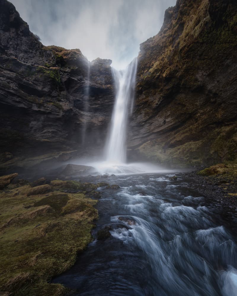 Misty Mountain Waterfall by Alberto Alvaro — canvas wall art