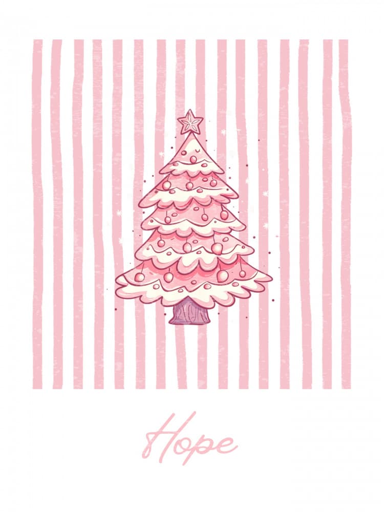 Pink Christmas Hope by Jolly and Dash — canvas wall art