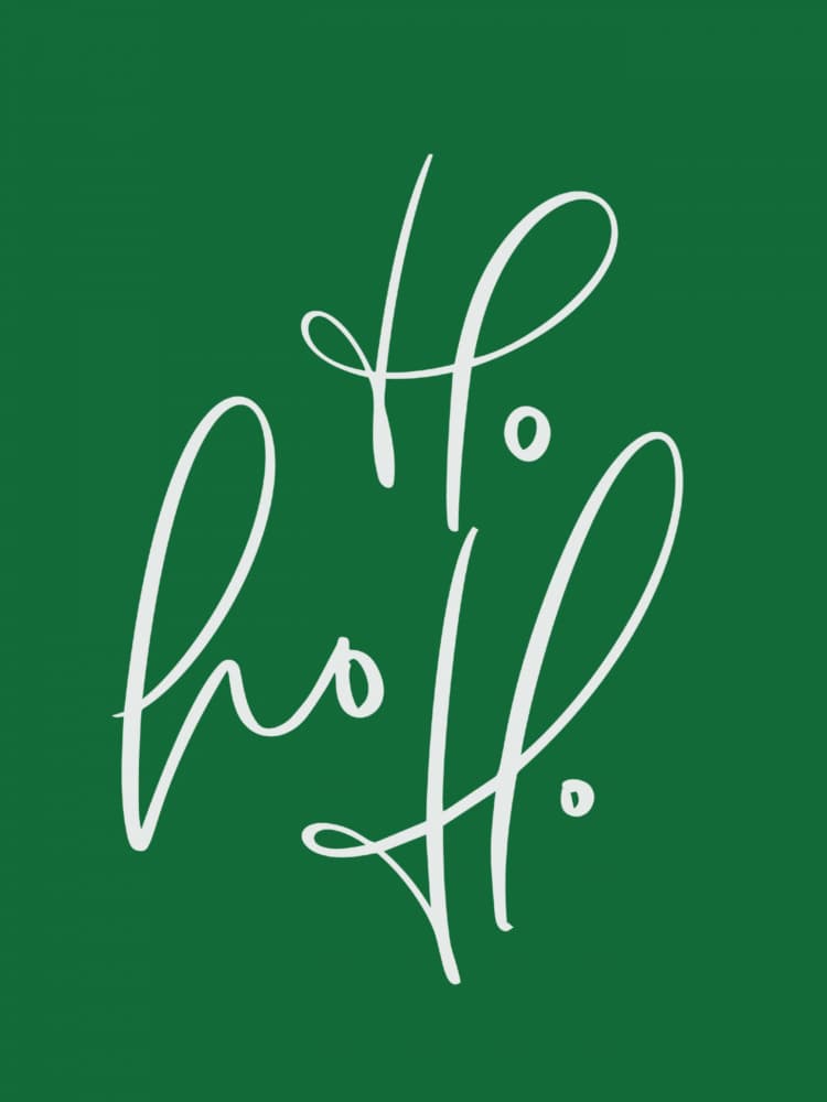 Festive Ho Ho Ho Text by Jolly and Dash — canvas wall art