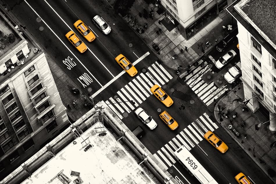Urban Yellow Cab Traffic by Stefan Klören — canvas wall art