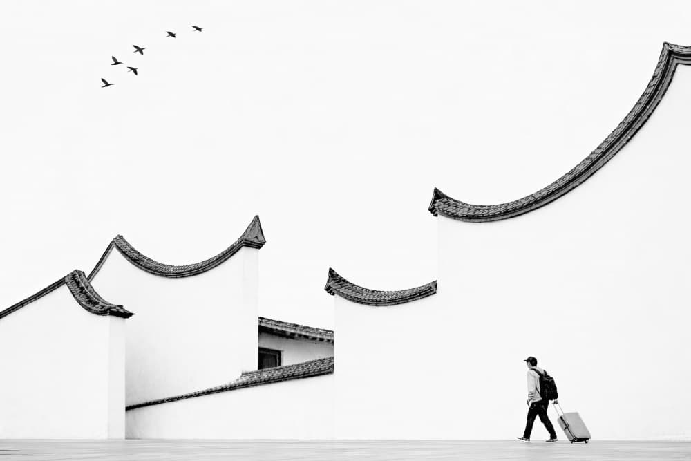 Solitary Journey Curved Walls by X-FlyingKN — canvas wall art