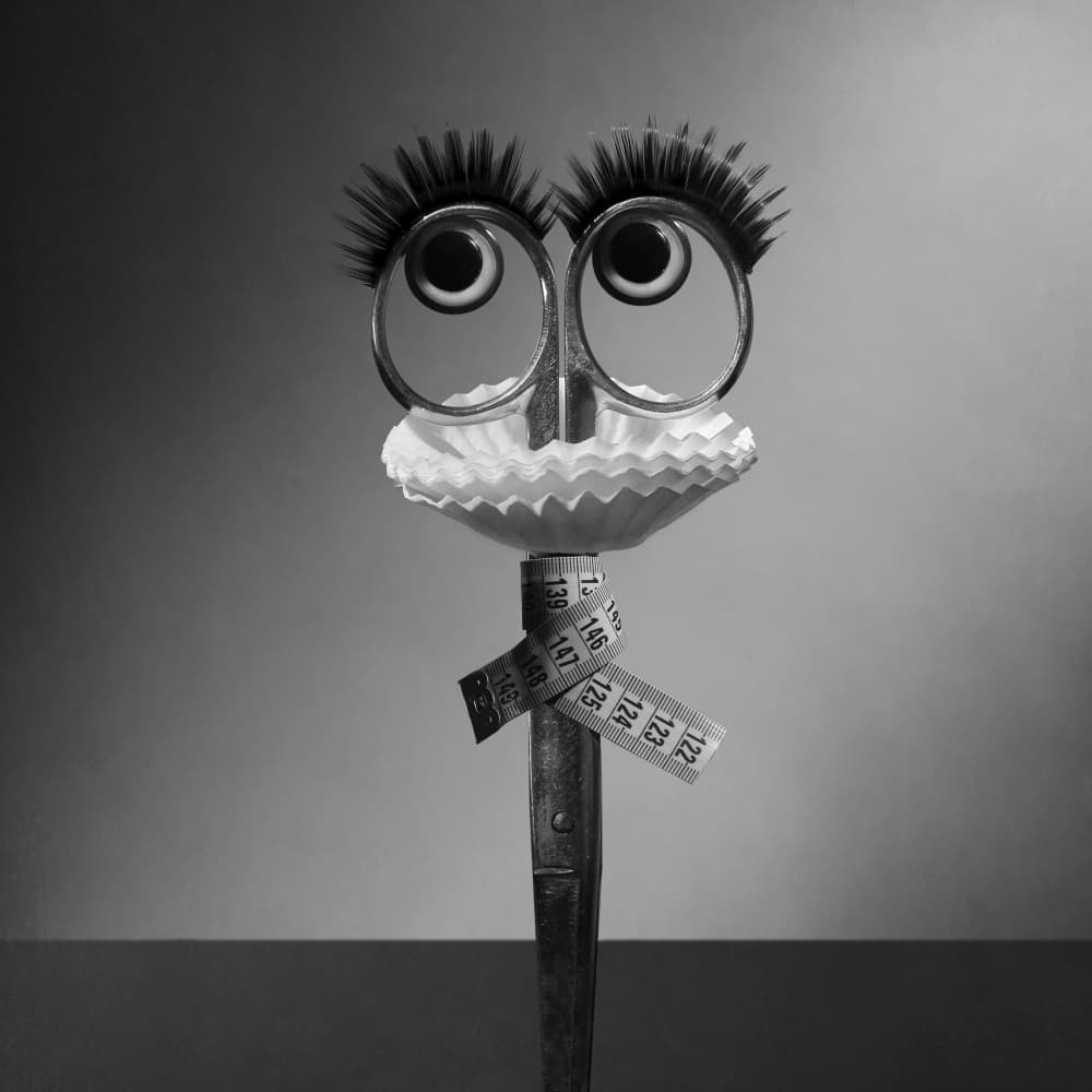 Whimsical Sewing Eyes by Victoria  Glinka — canvas wall art