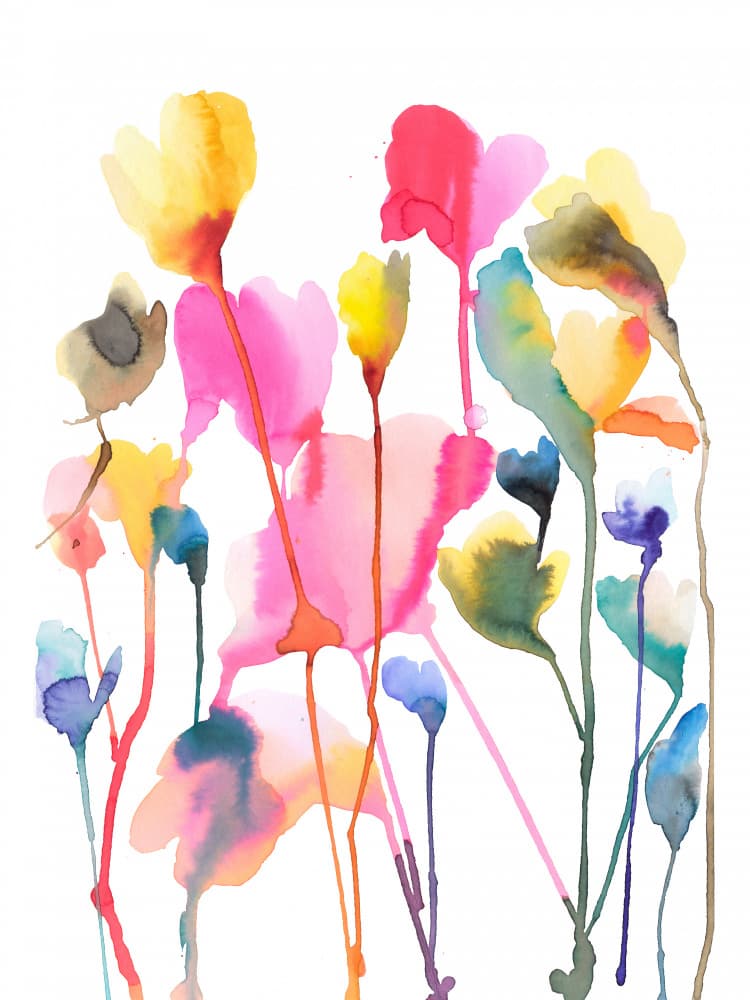 Vibrant Watercolor Flowers by Ninola Design — canvas wall art