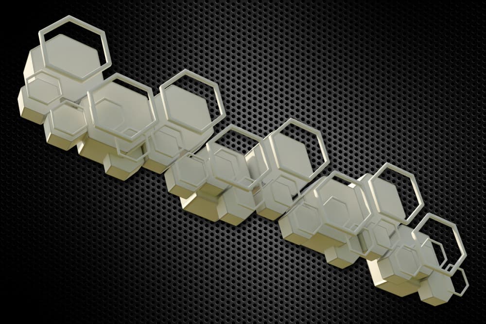 Dynamic Hexagon Structure by Rafal Kulik — canvas wall art