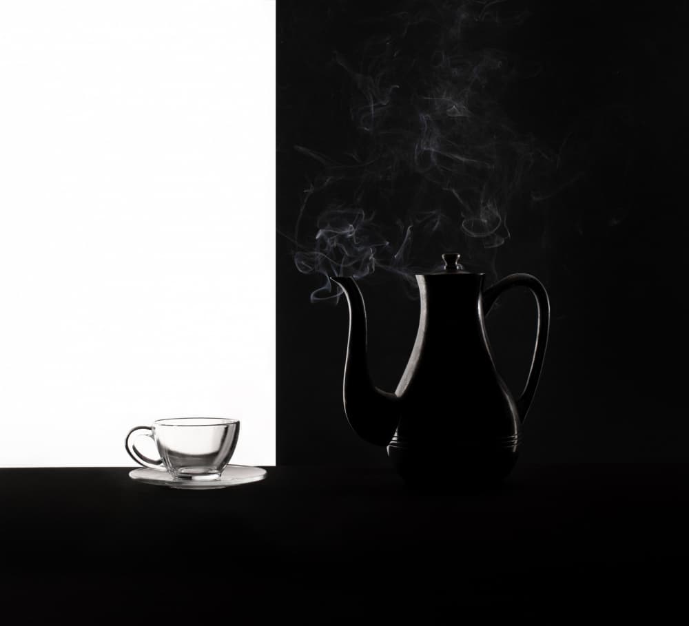 Steaming Coffee Contrast by Margareth Perfoncio — canvas wall art