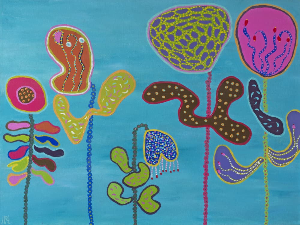 Whimsical Abstract Garden by Helen Joynson — canvas wall art