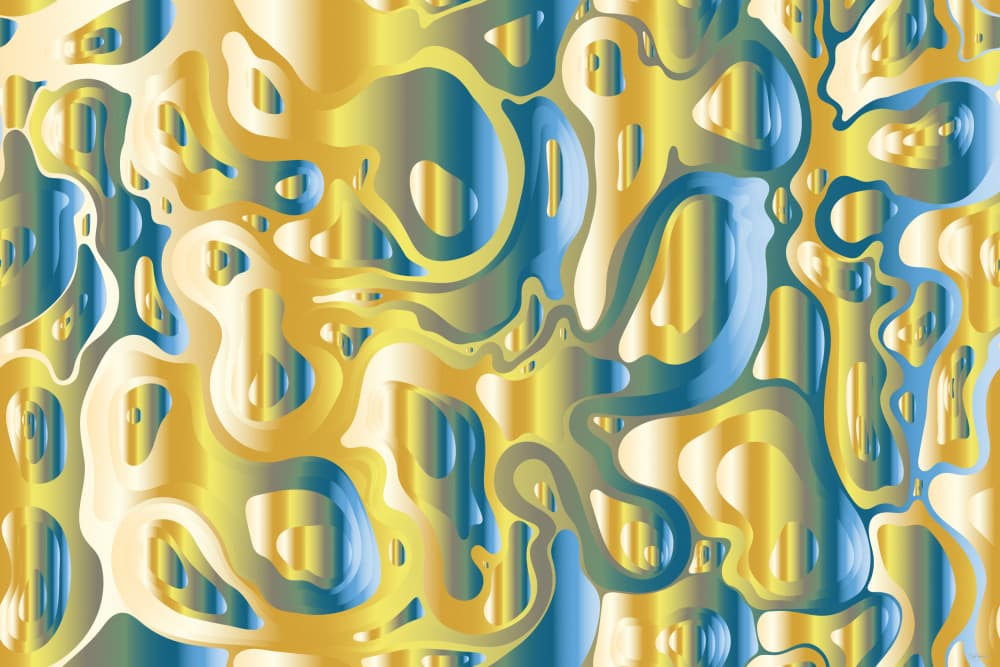 Fluid Gold Blue Abstract by Sue Skellern — canvas wall art
