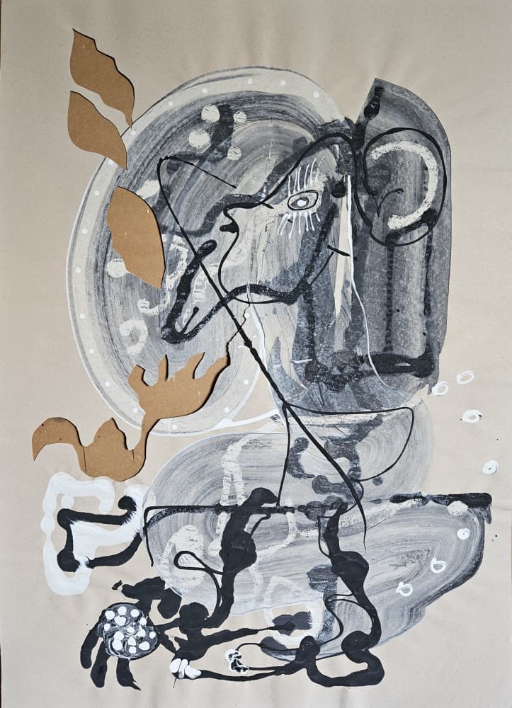 Monochrome Flowing Form by Stefano Mazzolini — canvas wall art