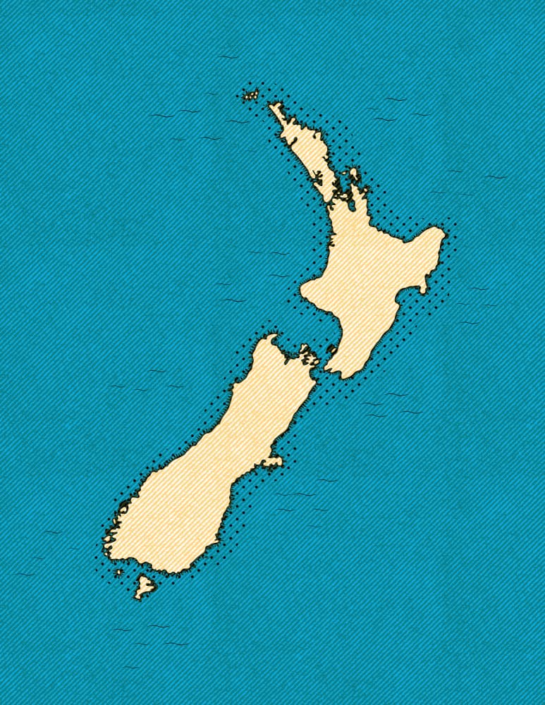 New Zealand Island Map by Nicholas — canvas wall art