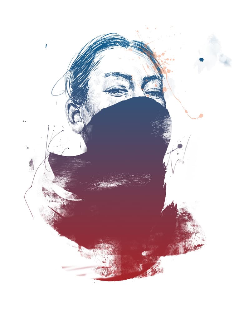 Expressive Covered Face by Balazs Solti — canvas wall art