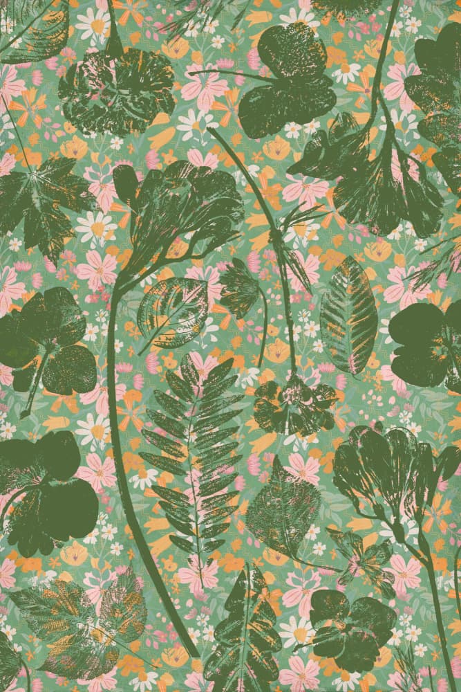 Wildflower Foliage Pattern by Treechild — canvas wall art