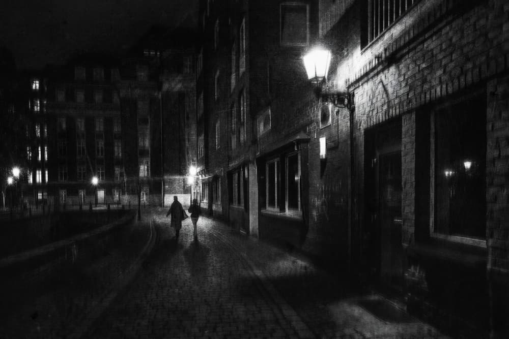 Romantic Night City Walk by Adam Dauria ☂ — canvas wall art