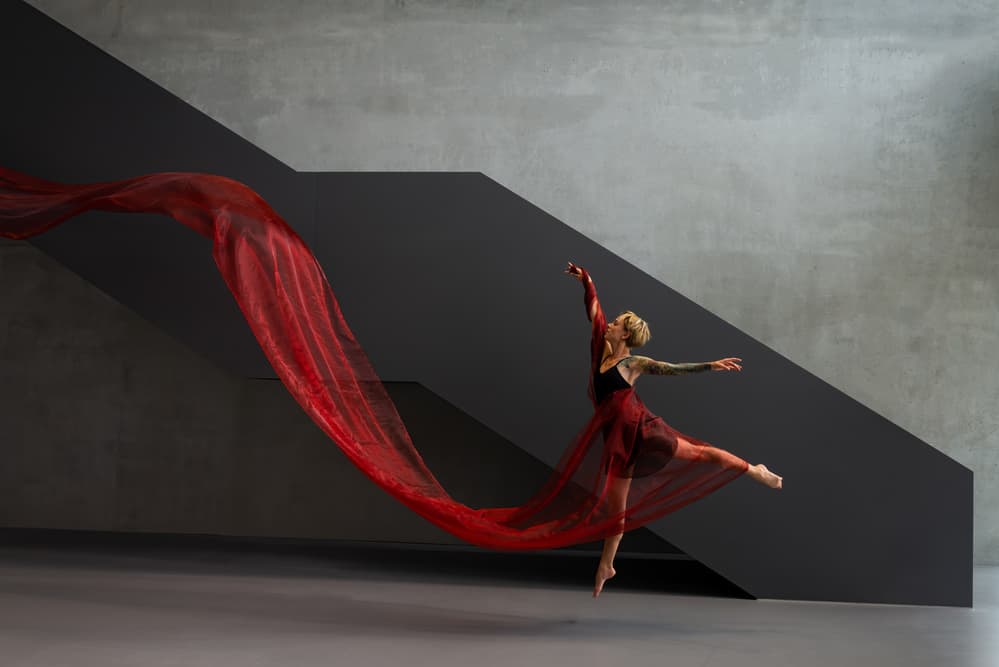 Dancing Red Fabric by Bjoern Alicke — canvas wall art