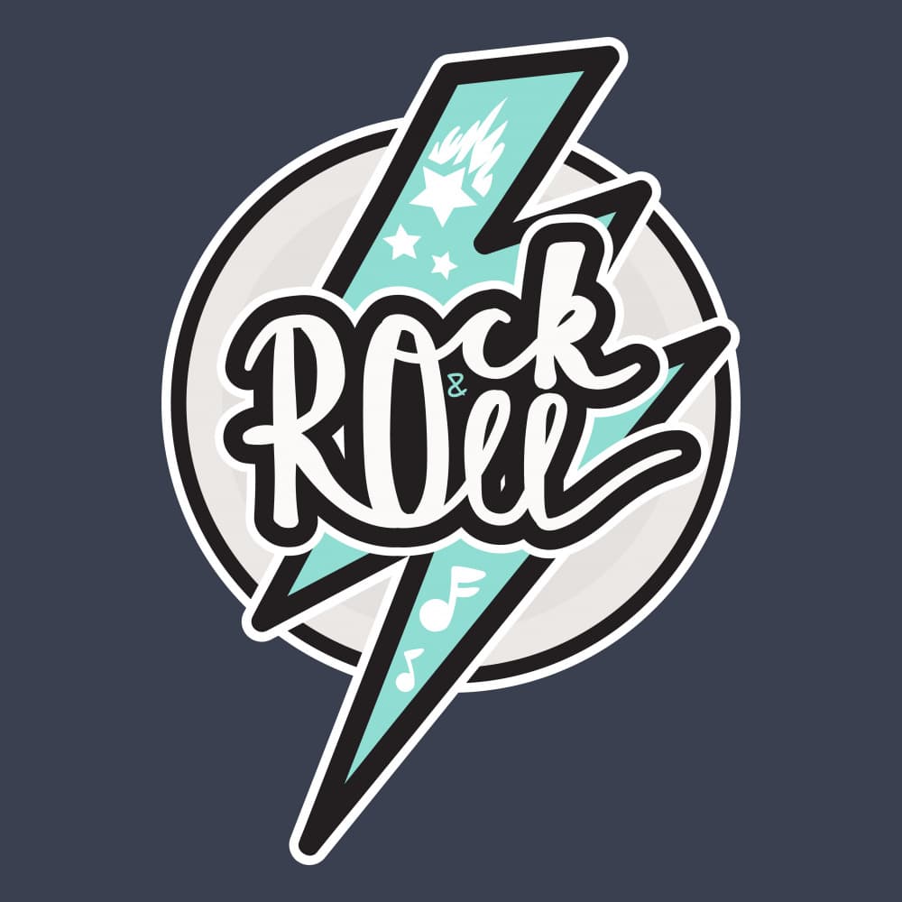 Rock and Roll Lightning Bolt by Marika Barsrsind — canvas wall art