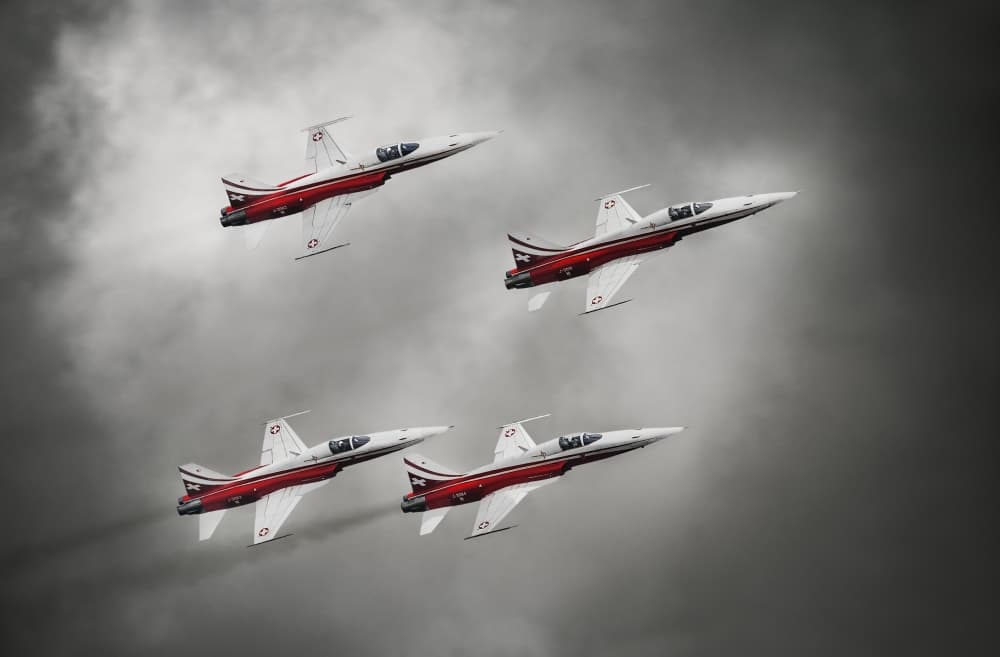 Fighter Jet Formation by Leon — canvas wall art