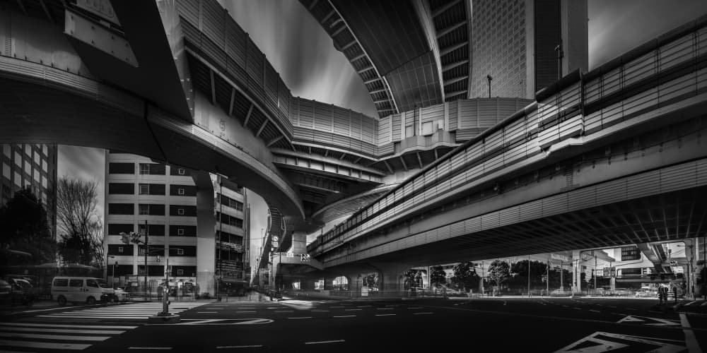 Modern City Interchange by Yoshihiko Wada — canvas wall art