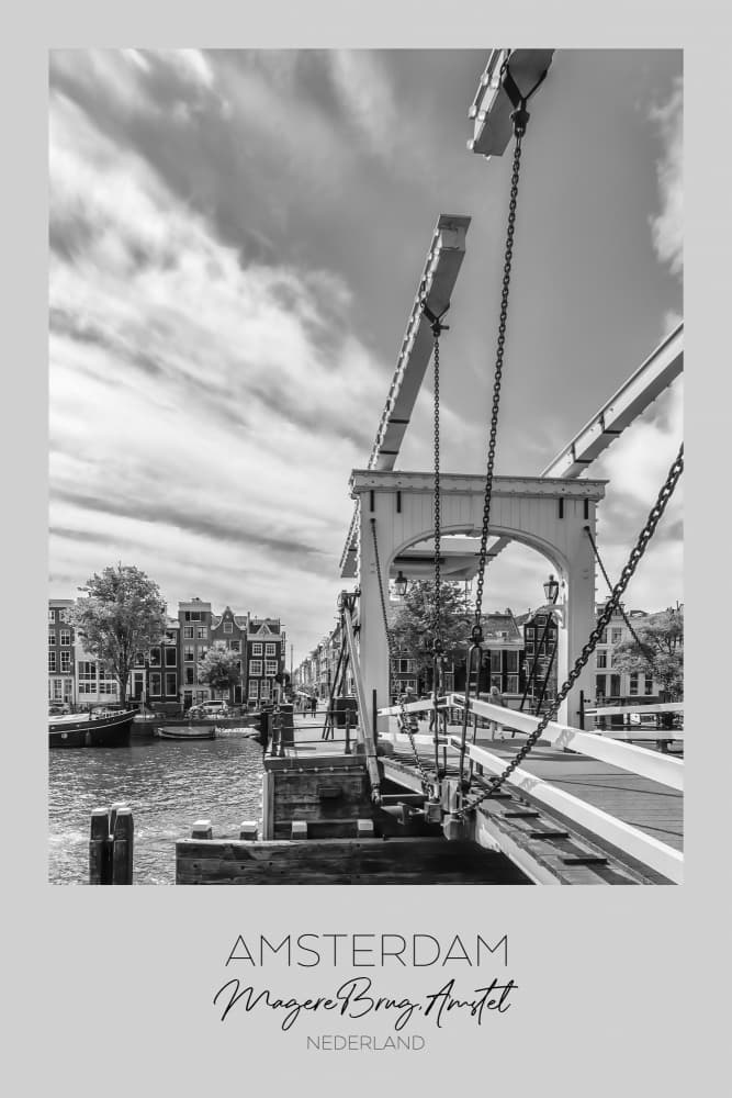 Magere Brug Amsterdam Canal by Melanie Viola — canvas wall art