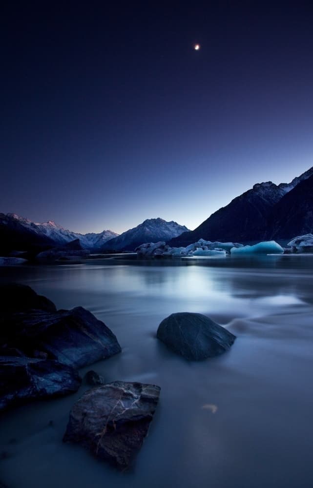 Moonlit Mountain Lake by Yan Zhang — canvas wall art