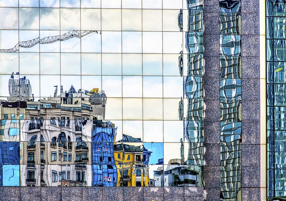 Vibrant City Reflections by Ömer Ates Kızıltug — canvas wall art