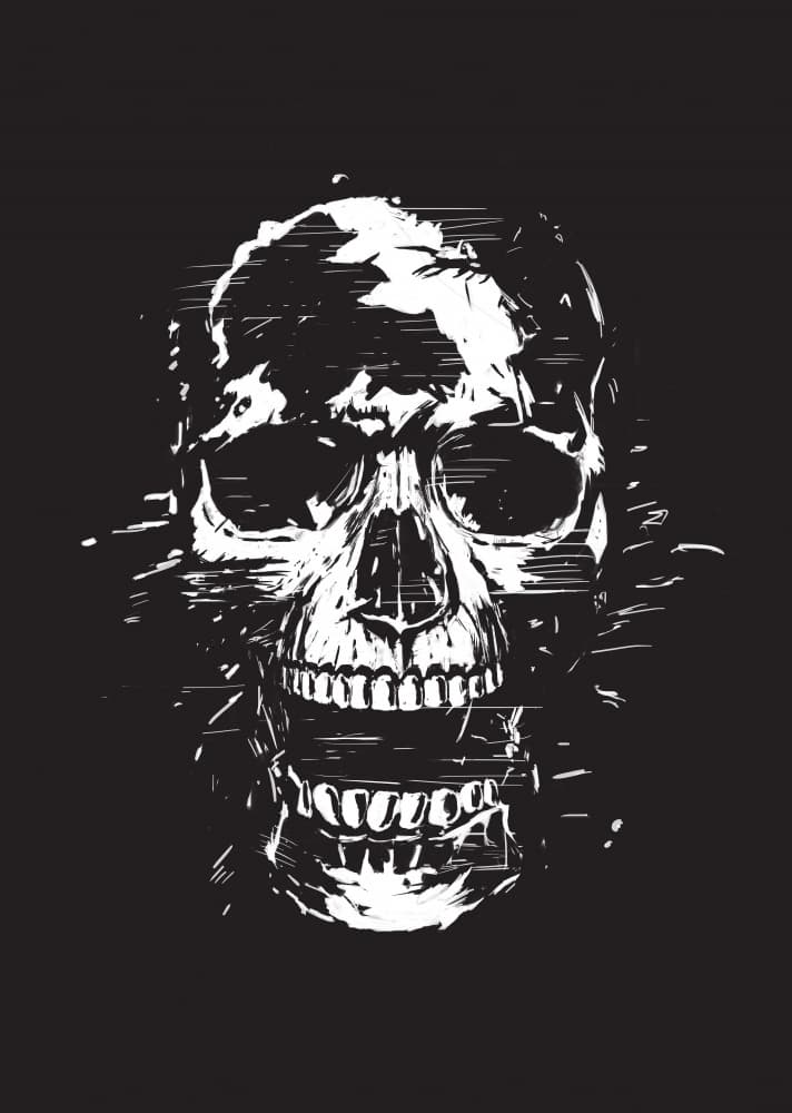 Distressed Grunge Skull by Balazs Solti — canvas wall art