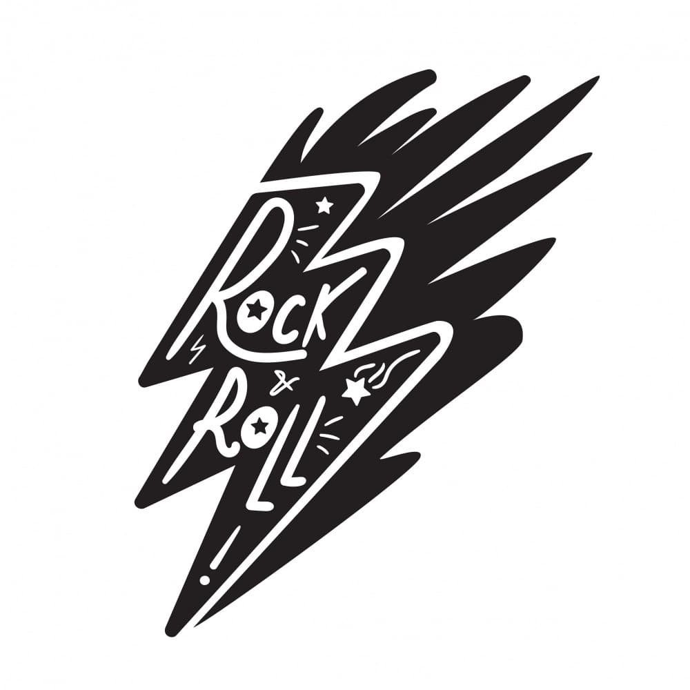 Rock Roll Electric Lightning by Marika Barsrsind — canvas wall art