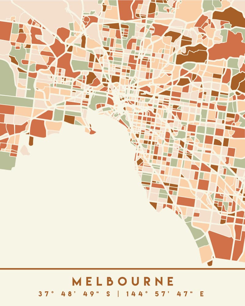 Abstract Melbourne City by Emiliano Deificus — canvas wall art