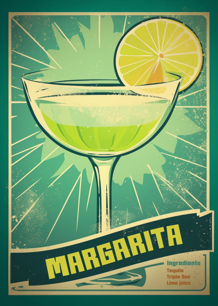 Retro Margarita Cocktail by Andreas Magnusson — canvas wall art