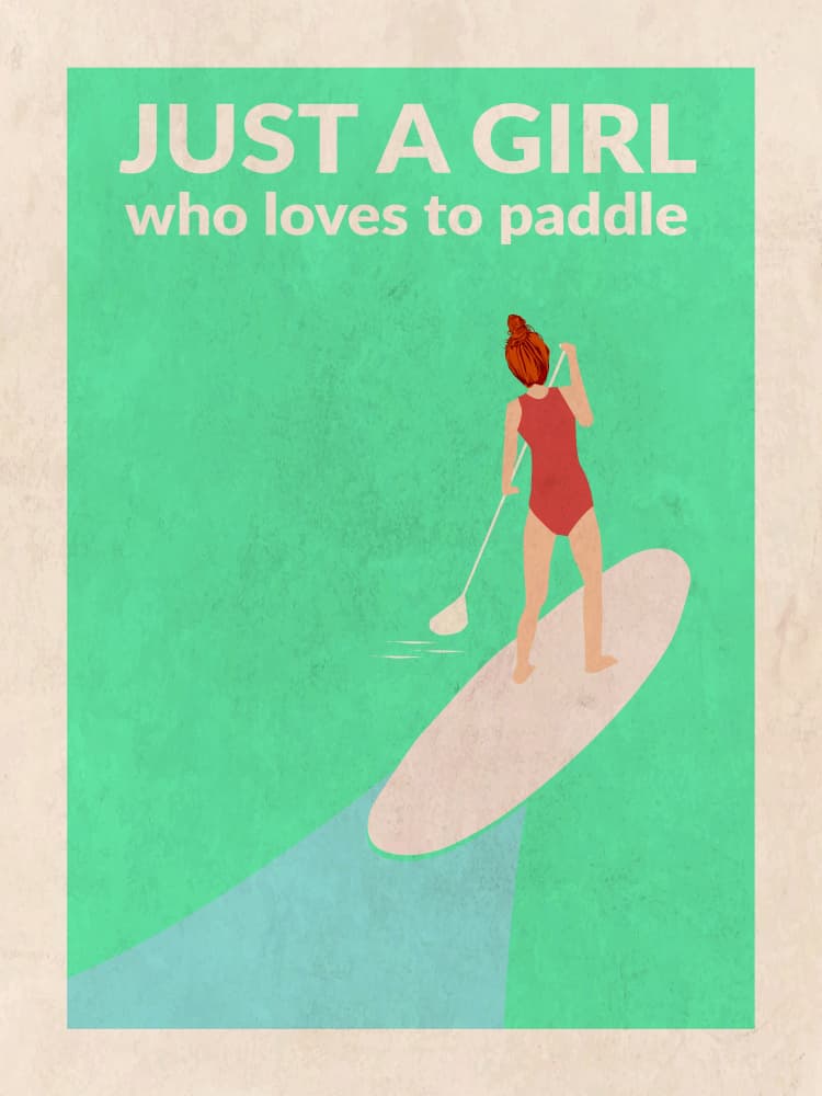 Summer Paddle Girl by WallChart Art Studio — canvas wall art